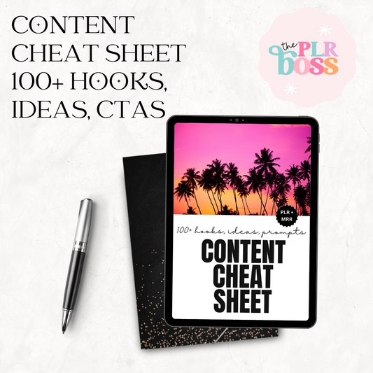 Content Cheat Sheet with PLR + MRR
